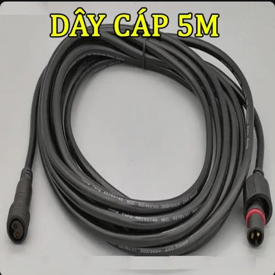 Dây nối tấm pin với đèn, giắc xoay chống nước
