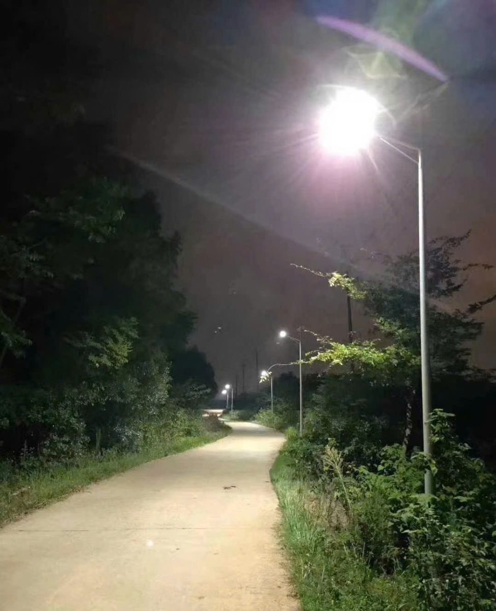 Đèn đường GB Solar chiếu sáng đường làng